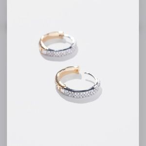 WHBM reversible small pave hoop earring